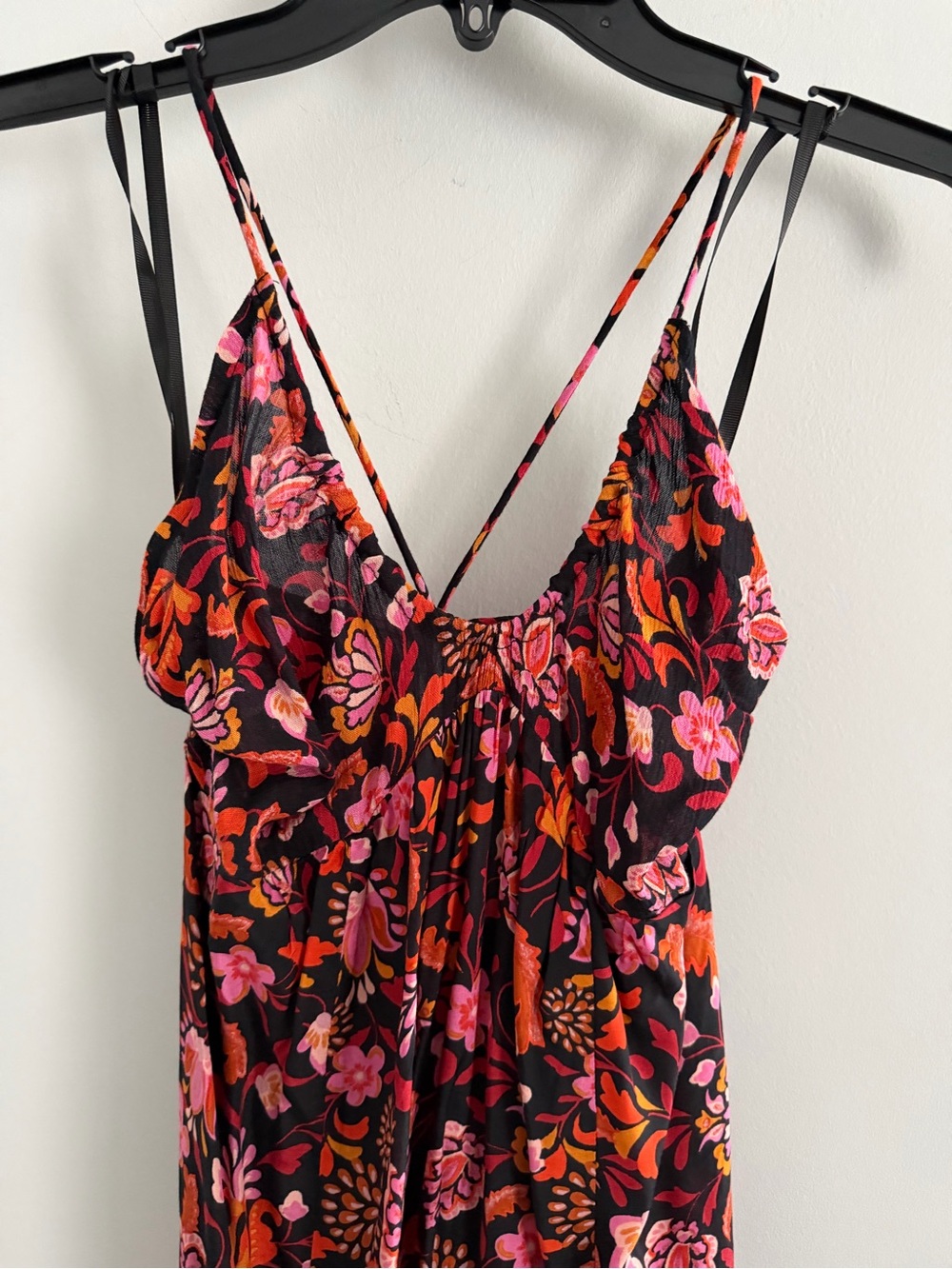 FREE PEOPLE Pixie Printed Tunic Size Small - Black Motif Boho Floral Top - NWT - Picture 6 of 11